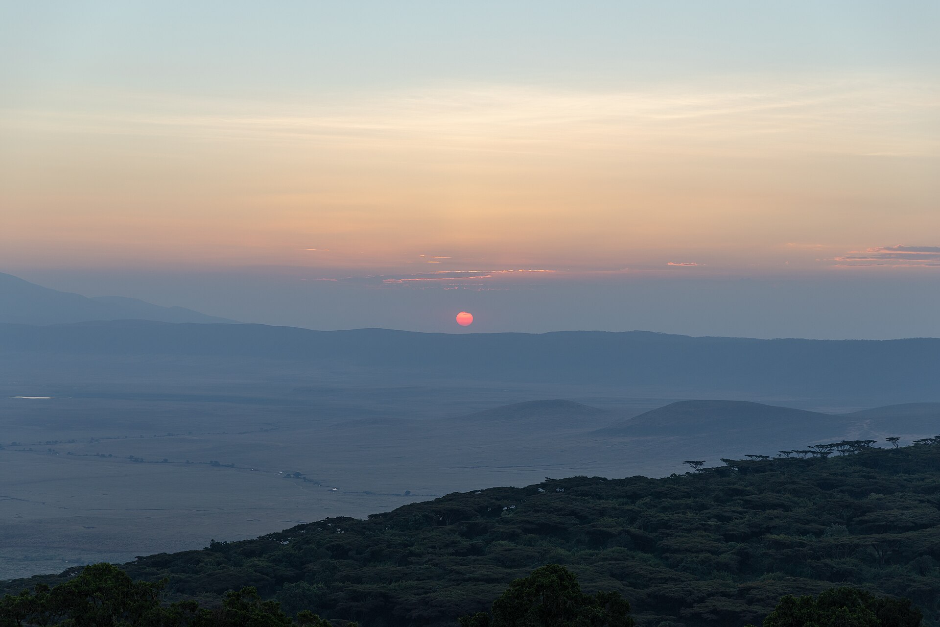 A blue-grey highland horizon at dawn